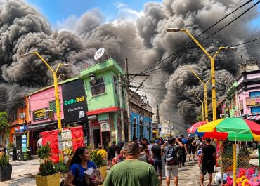 Incêndio atinge restaurante e se espalha para prédio no Centro de Manaus