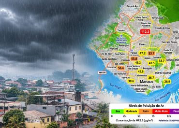 Chuvas intensas e poluição do ar colocam Manaus em estado de atenção nesta segunda-feira