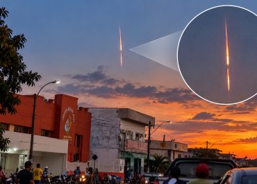 Moradores de Maués registram objeto luminoso deixando rastro brilhante no céu