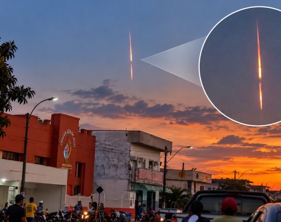 Moradores de Maués registram objeto luminoso deixando rastro brilhante no céu