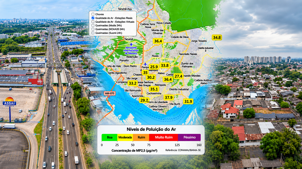 Qualidade do ar em Manaus varia entre boa e moderada; confira a previsão do tempo