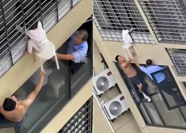 Criança fica suspensa do lado de fora do 12º andar e mobiliza moradores em resgate na China